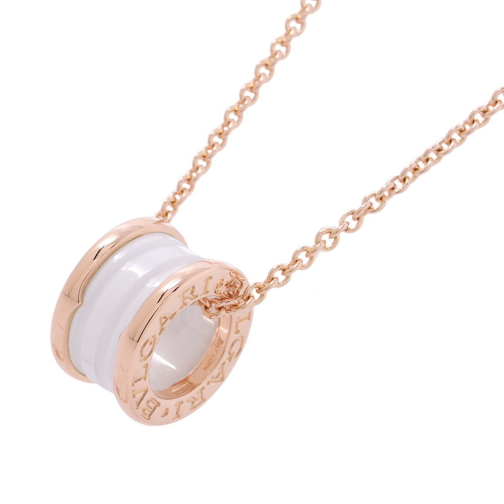 BVLGARI B-zero1 Necklace, 18KPG Pink Gold, White Ceramic, 346082
